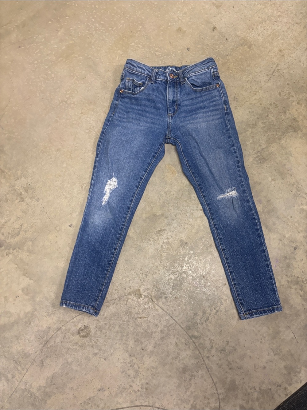 Kids Distressed Blue Denim Jeans